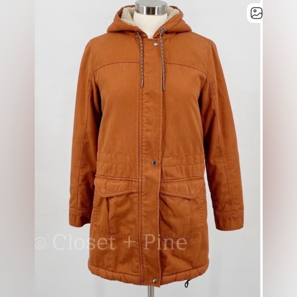 Patagonia Jacket Insulated Prairie Dawn Parka Saddle Brown Medium Organic Cotton